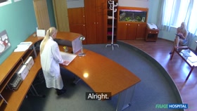 Perfect Sexy Blonde Gets Probed By Doctor On Reception Desk / Fakehospital
