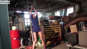 Irena Tied To Ladder Ballgagged Titgrabbed