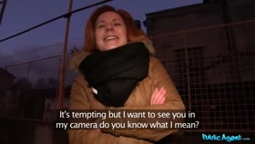 Eager Redhead Flashes Tits For Cash / Publicagent