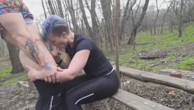 Public Sex And Blowjob In The Woods  Extreme Teen Sex